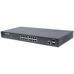 LAN Intellinet Switch PoE+ 16port Gigabit, 2xSFP, POE 220W