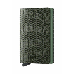Usnjena denarnica Secrid Slimwallet Hexagon Green zelena barva