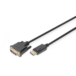 DisplayPort adapter cable, DP - DVI (24+1) M/M, 3.0m, w/interlock, DP 1.1a compatible,