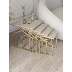 Hanah Home Uygar set stolića (umetnuti), zlatna (4 kom)