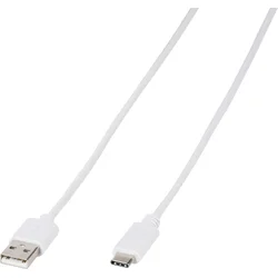 VIVANCO Vivanco USB kabel USB 2.0 USB-C® vtič\, USB-A vtič 1.00 m bela okrogel 45705, (20417305)