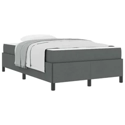 Vidaxl Postelja z vzmetnico Temno siva 120 x 190 cm blago