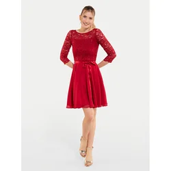 Swing Cocktail obleka 77761210 Rdeča Regular Fit