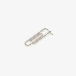 Uhani Off-White Paperclip Mono Earring Silver Universal