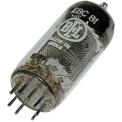 Elektronska cijev EBC 81 = 6 BD 7 A polovi: 9 Sockel Noval,opis: Doppeldiode-Triode