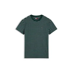 Tommy Jeans Majica temno zelena/bela