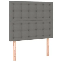 Vidaxl Vzglavje postelje temno sivo 80x5x118/128 cm blago
