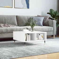 Stolić za kavu bijeli 60 x 60 x 30 cm od konstruiranog drva