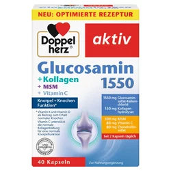 Doppel Herz Aktiv Glukozamin 1550 + kolagen + MSM + vitamin C, 40 kapsula