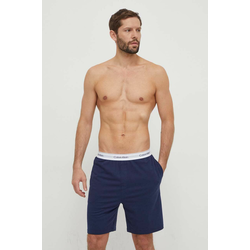 Kratki doljnji dio pidžame Calvin Klein Underwear za muškarce, boja: tamno plava, bez uzorka