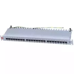 Patch panel 19/1U sa 24 RJ-45 STP kat. 6A Fully Shielded, Krone LSA, držač...