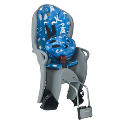 Hamax Sedež za kolo Kiss safety package-s čelado – siva s sv.modro podlogo