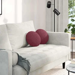 Jastučići za sjedenje 2 pcs Vinska crvena O30 x 13 cm tkanina
