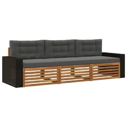 Set vanjskih sofa 3 pcs Prirodna i antracit Poliester