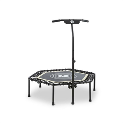 Klarfit Jumpanatic Fitnes trampolin, 44“ / 112 cm O, ročaj, zložljivi, bele barve (CSP1-Jumpanatic W)