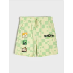 Sinsay - Kratke pantalone Minecraft - svetlozelena