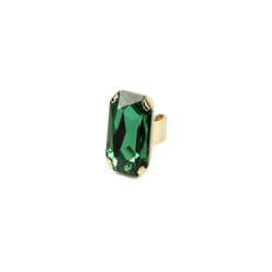 Addicted2 Prstan Celeste anello placcato oro con cristallo Swarovski smeraldo smaragd