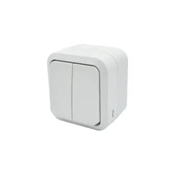 Nadometno dvojno lestensko stikalo Aqua Pro IP55 belo 60223