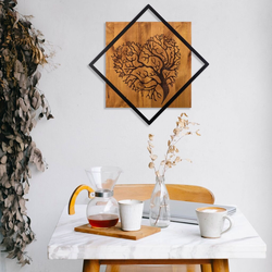 Wallity Zidna dekoracija Tree 2, 54x54 cm, Smeđe boje