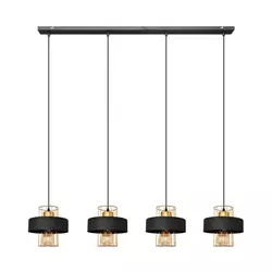 Luster na sajli VOLTA 4xE27/15W/230V crna/rose gold