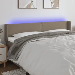 Vidaxl vidaXL Vzglavje postelje z LED svetlobo 203x16x78/88 cm blago