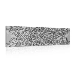 Slika Mandala s starodavnim pridihom v črnobeli izvedbi - 135x45