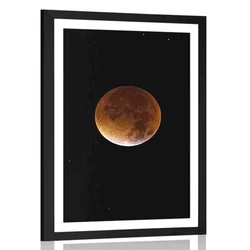 Plakat s paspartujem luna na nočnem nebu - 60x90 no frame