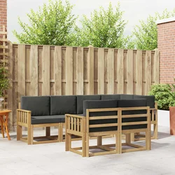Set vanjskih sofa s jastukom 7 pcs Bijela i antracit Poliester