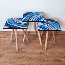 Hanah Home Set klub stočića 3Shp25, 3 komada, Šarena