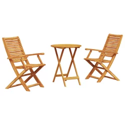 Sklopivi bistro set 3 pcs Smeđa Čvrsto drvo akacije