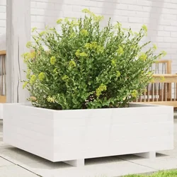 Vrtna sadilica bijela 70 x 70 x 26,5 cm od masivne borovine