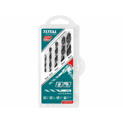 TOTAL 5-delni set burgija za drvo, 3-8mm