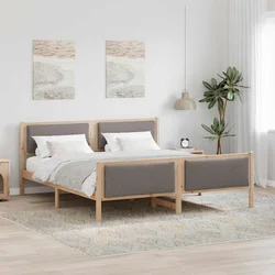 Krevetna konstrukcija Sivo-smeđa 200 x 200 cm tkanina