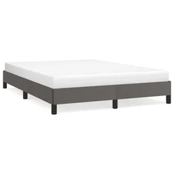 Vidaxl Posteljni okvir siv 140x190 cm umetno usnje