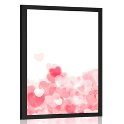 Plakat rdeči srčki - 40x60 black