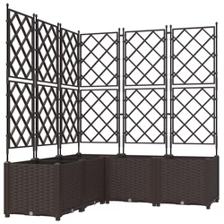 Vrtna saksija 5 pcs Smeđa 120 x 120 x 143 cm Plastika