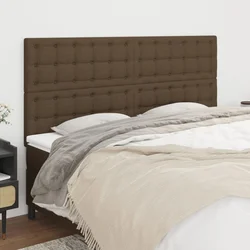 Vidaxl vidaXL Vzglavja za posteljo, 4 kosi, temno rjava, 90x5x78/88 cm, blago