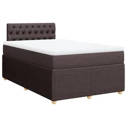 Vidaxl Box spring postelja z vzmetnico temno rjava 120x190 cm blago