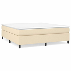 Okvir za krevet s oprugom krem 160x200 cm od tkanine
