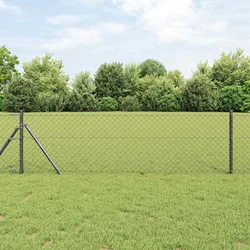 Stup za ogradu Siva 10 x 0,4 m (mreža 40 x 40 mm) Čelik i PVC