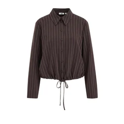 WE Fashion Bluza rjava/temno rjava/off-bela