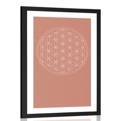 Plakat s paspartujem čudovita Mandala - 60x90 silver