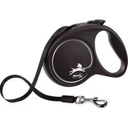 Flexi Black Design M pas 5 m črn 25 kg
