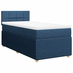 Vidaxl Box spring postelja z vzmetnico modra 80x200 cm blago