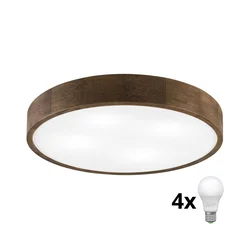 Brilagi - LED plafonsko svetlo CARVALHO 4xE27/60W/230V hrast/orah, prečnik 57,5 cm