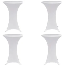 Navlaka za stol za stajanje O 60 cm bijela rastezljiva 4 kom