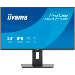 Iiyama ProLite XB2497HSN-B1, 60.5 cm , 23.8, 1920 x 1080 pixels, Full HD, LED, 1 ms, Black IPS monitor with USB-C docking, LAN ( XB2497HSN-