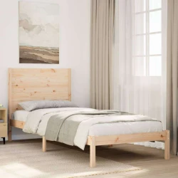 vidaXL Daljši posteljni okvir brez vzmetnice 90x210 cm trden les