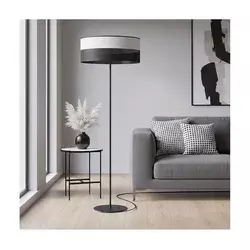 Podna lampa KARBON 1xE27/15W/230V crna/siva