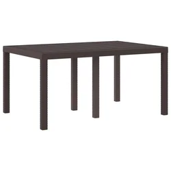Vidaxl Vrtna miza Rjava 150 x 100 x 73 cm poli ratan